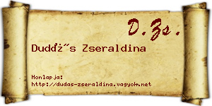 Dudás Zseraldina névjegykártya